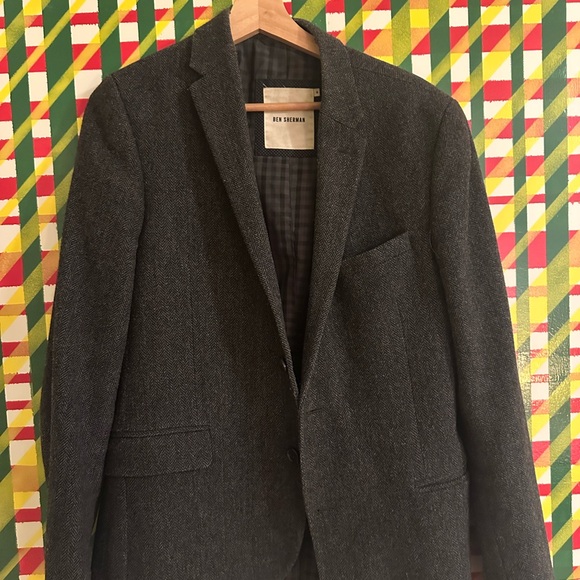 Ben Sherman Gray Herringbone Blazer - Picture 2 of 3